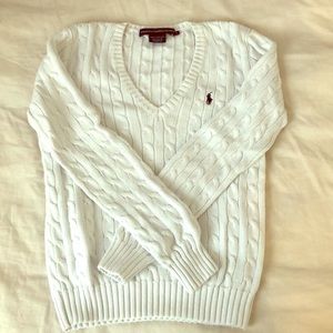 Ralph Lauren Cable Knit V-Neck Sweater